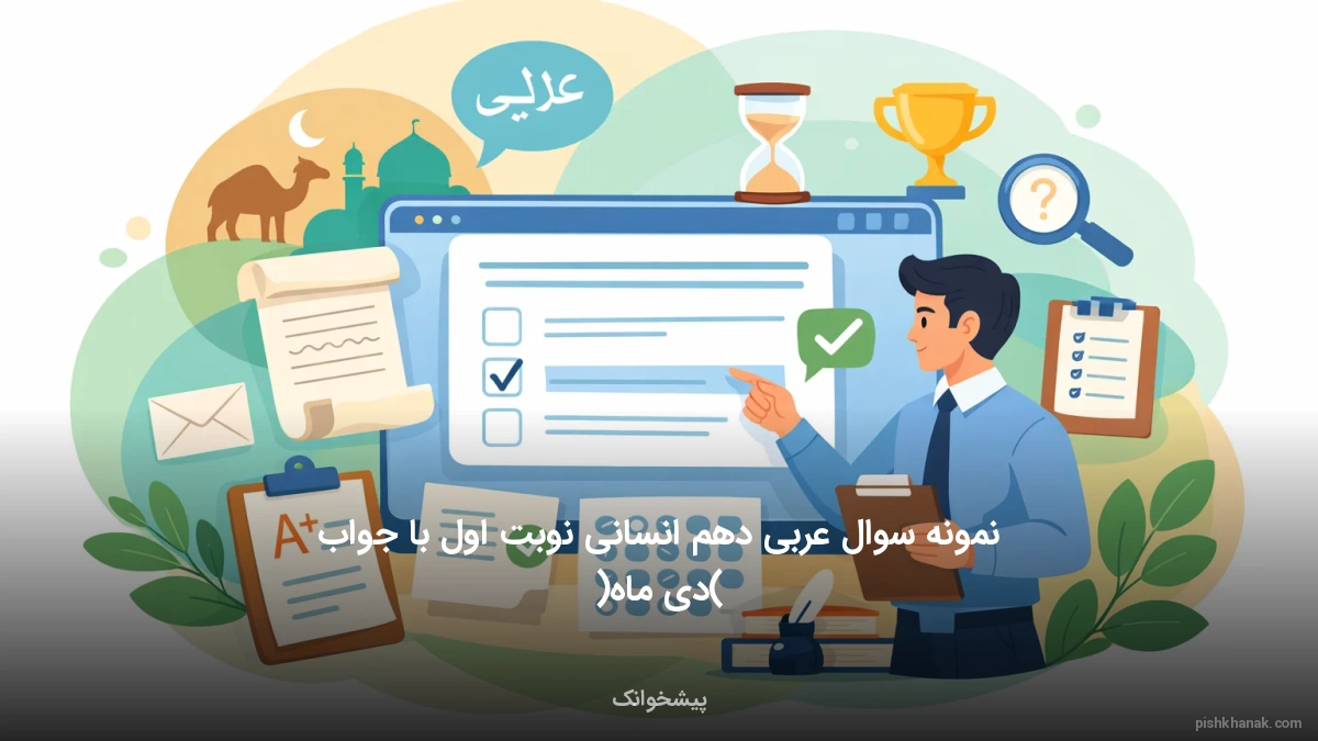 نمونه سوال عربی دهم انسانی نوبت اول با جواب (دی ماه)