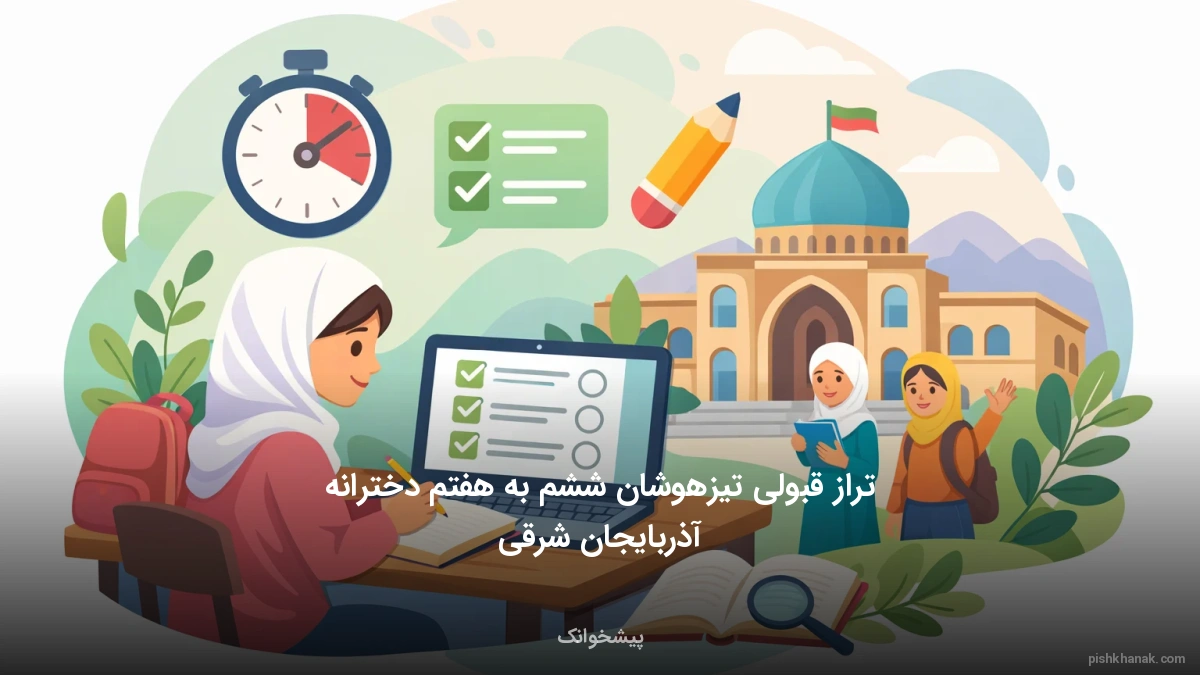 تراز قبولی تیزهوشان ششم به هفتم دخترانه آذربایجان شرقی