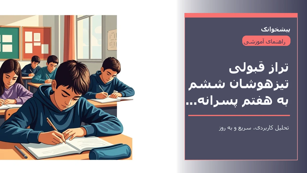 تراز قبولی تیزهوشان ششم به هفتم پسرانه زنجان