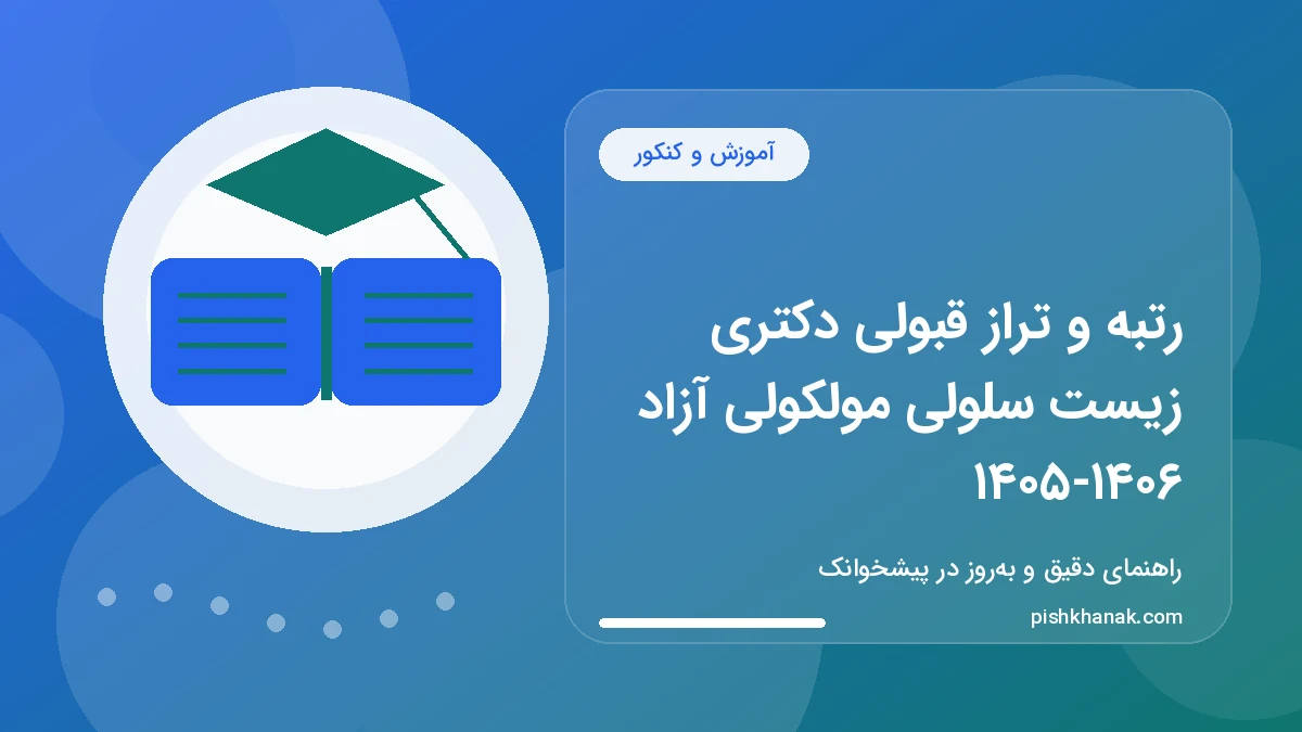رتبه و تراز قبولی دکتری زیست سلولی مولکولی آزاد ۱۴۰۵-۱۴۰۶